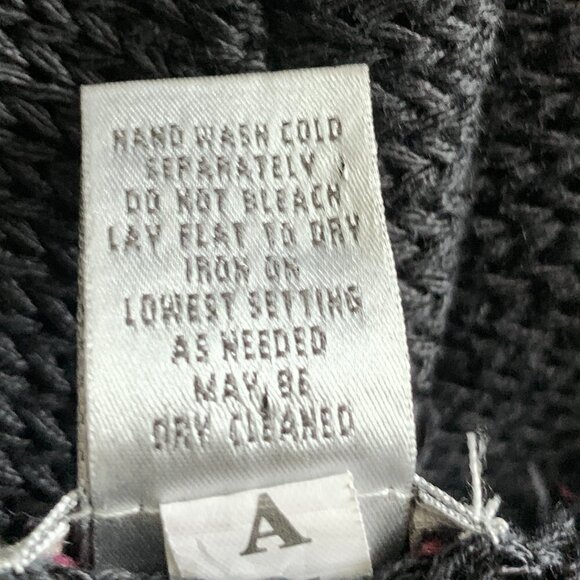 Chico's Linen Bl Fringe Open Cardigan & VTG Flapper Brooch Sz 2 L/12 Black #88G - Picture 9 of 9